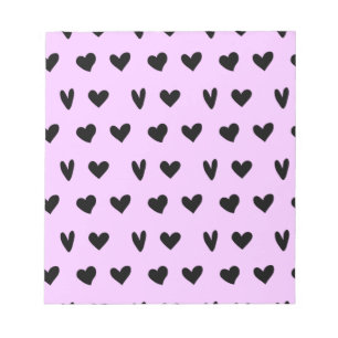 Bloc-note Cadeaux de Saint-Valentin Jolis Motifs Cœurs Noirs