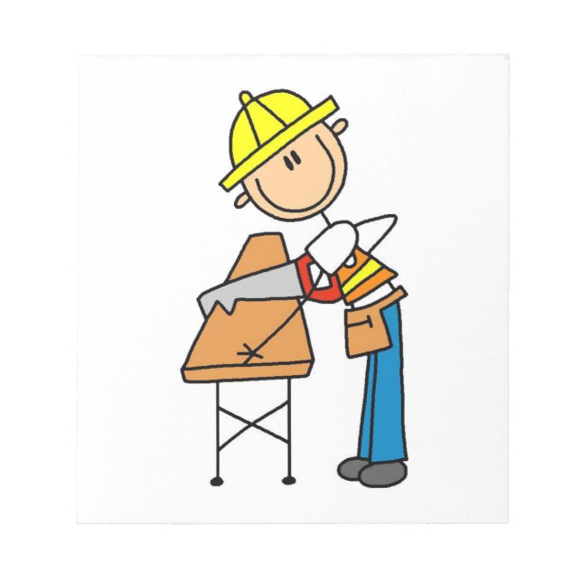 Bloc-note Cadeaux de travailleur de la construction sciant d (Devant)