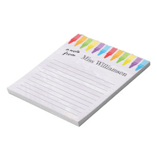 Bloc-note Cadeaux d'enseignant d'aquarelle personnalisés Cra