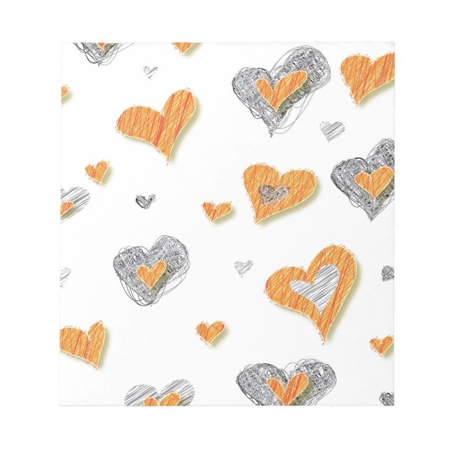Bloc-note Cadeaux motifs griffés tendance gris orange (Devant)