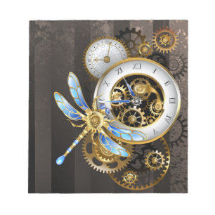 Bloc-note Cadran Steampunk avec libellule