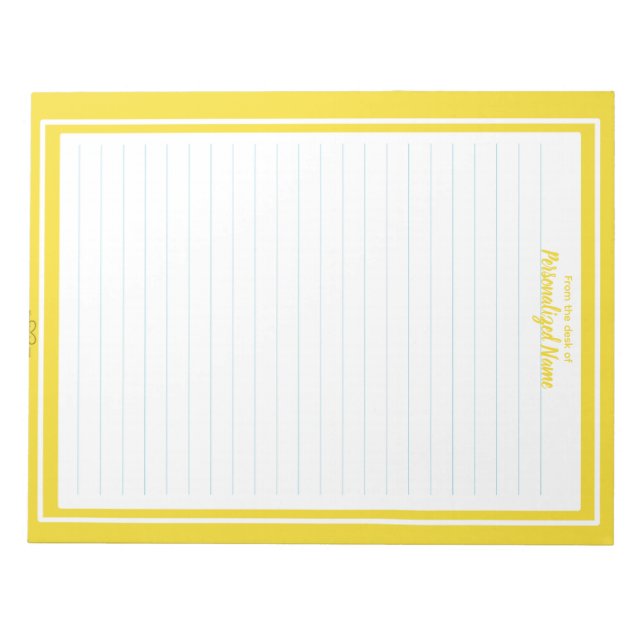 Bloc-note Cadre à deux lignes jaune (Devant)