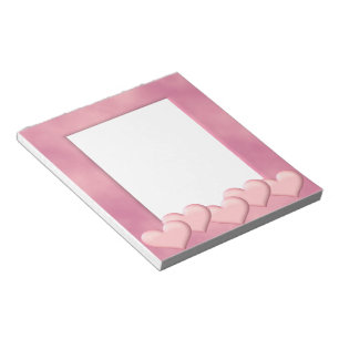 Bloc-note Cadre Coeurs roses