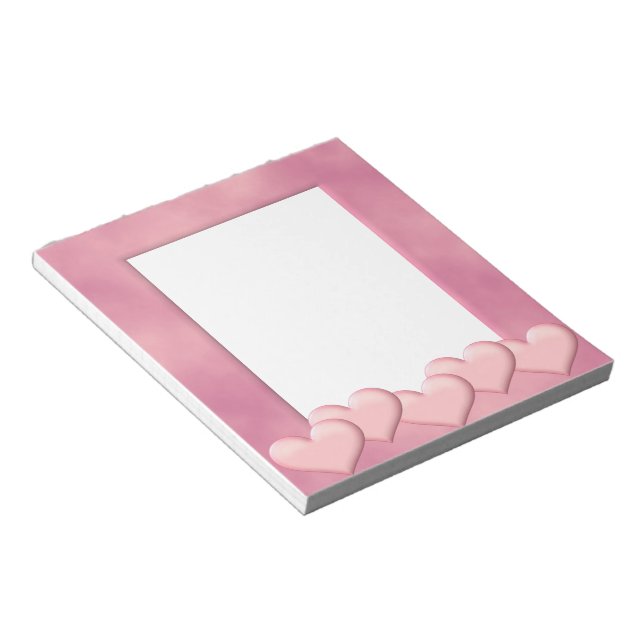 Bloc-note Cadre Coeurs roses (Incliné)