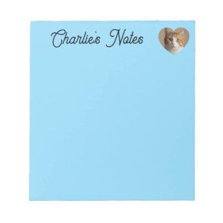 Bloc-note Cadre de cœur de chat de compagnie personnalisé bl