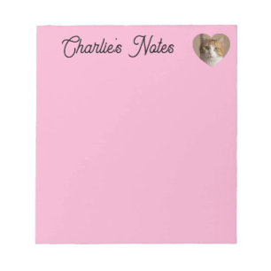 Bloc-note Cadre de coeur de chat de compagnie personnalisé r