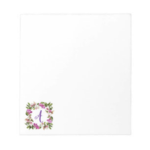 BLOC-NOTE CADRE FLORAL D'ORCHIDEE