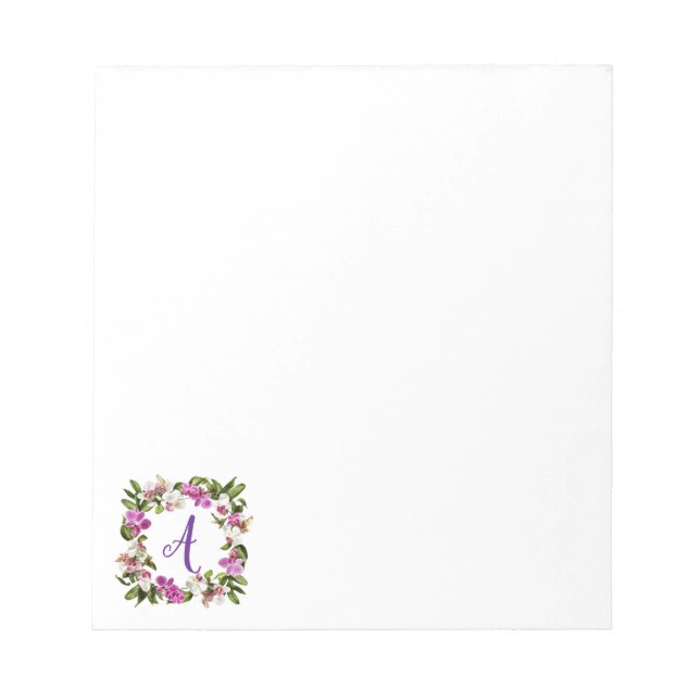 BLOC-NOTE CADRE FLORAL D'ORCHIDEE (Devant)