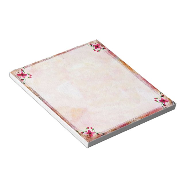 Bloc-note Cadre floral rose (Incliné)