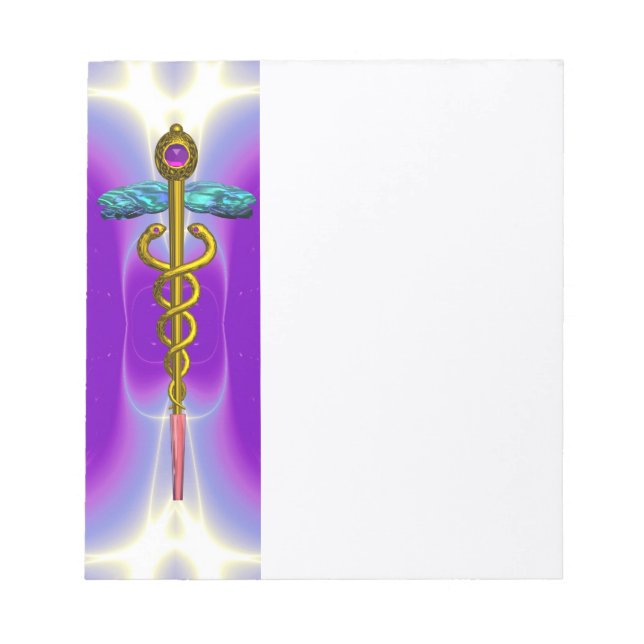 Bloc-note CADUCUS, améthyste d'or éclatant violet, blanc (Devant)