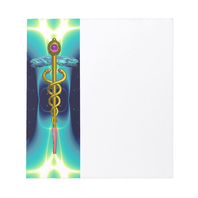 Bloc-note CADUCUS, améthyste d'or vibrant turquoise bleu, bl (Devant)