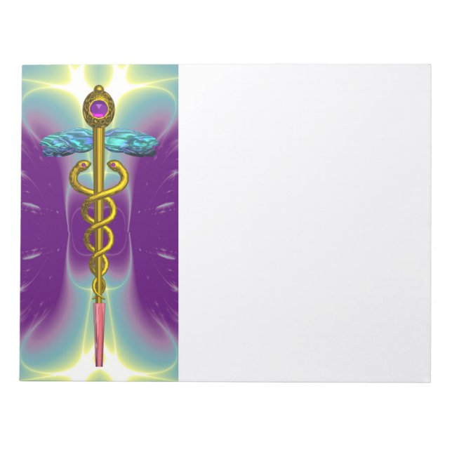 Bloc-note CADUCUS, améthyste d'or vif rose violet, blanc (Devant)
