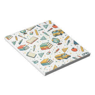 Bloc-note Cahier à motif de fournitures scolaires pour la re