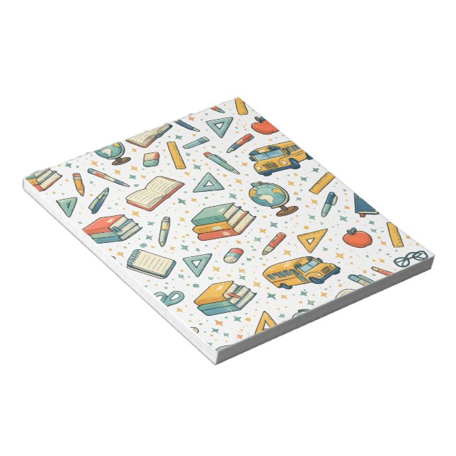 Bloc-note Cahier à motif de fournitures scolaires pour la re (Incliné)