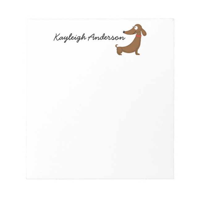 Bloc-note Cahier amusant teckel 5,5" x 6" - 40 pages (Devant)