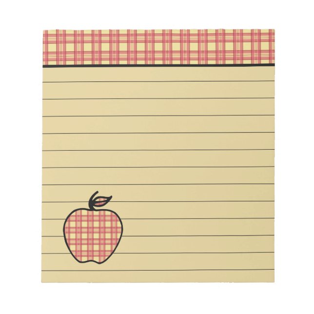 Bloc-note Cahier Apple à carreaux (Devant)