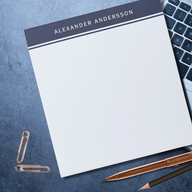 Bloc-note Cahier bleu marine moderne pour hommes  (Créateur téléchargé)