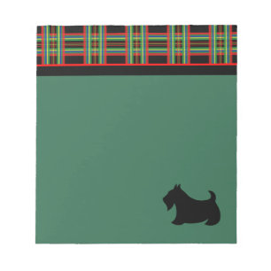 Bloc-note Cahier Cadeau Rétro Noir à Carreaux Terrier Écossa