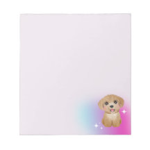 Cahier Cute Puppy avec un fond de couleur douce