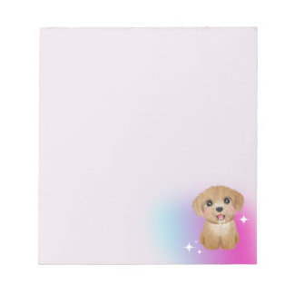 Bloc-note Cahier Cute Puppy avec un fond de couleur douce
