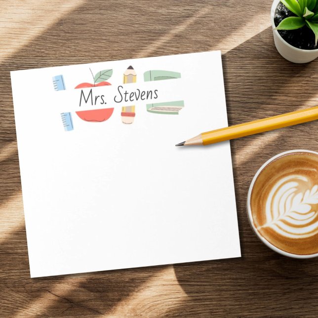 Bloc-note Cahier d'appréciation pour enseignant - Rentrée sc (Personalize Teacher Notepad - Back to School Appreciation Gift )