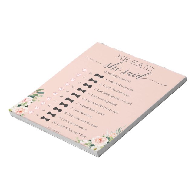 Bloc-note Cahier de jeu 'Il a dit, elle a dit' pour enterrem (Tourné)
