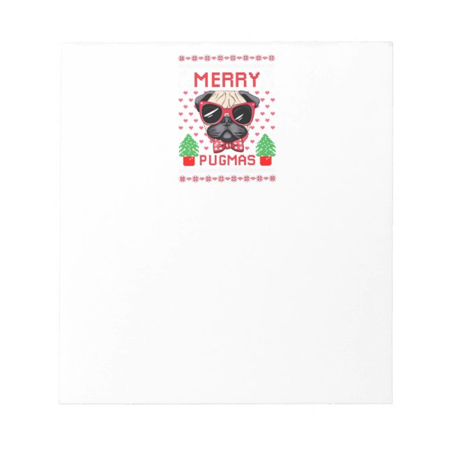 Bloc-note Cahier de Joyeux Pug Noël (Devant)