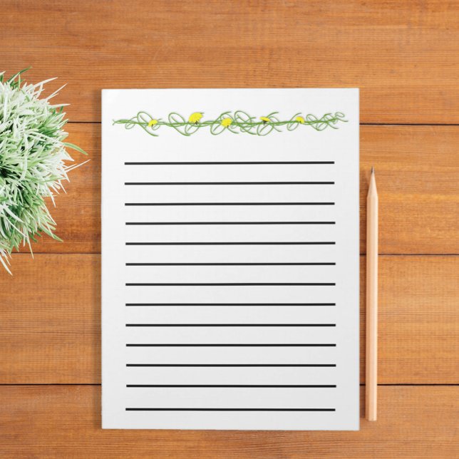 Bloc-note Cahier de notes à lignes sombres Pissenlits (Créateur téléchargé)