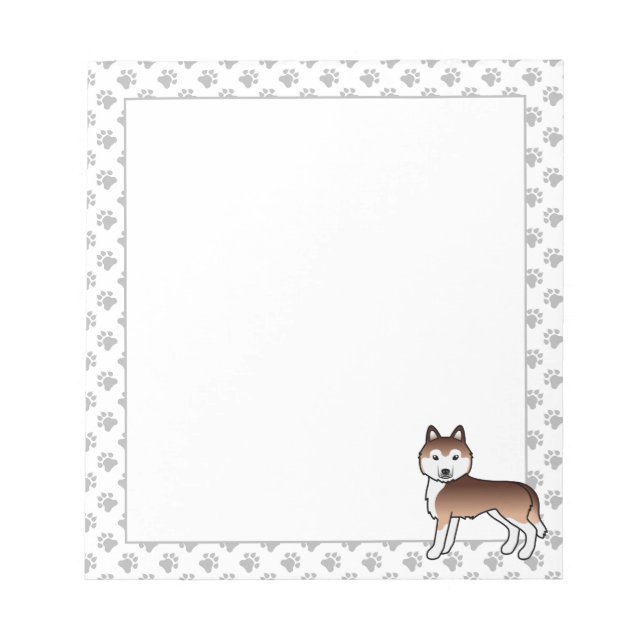 Bloc-note Cahier de notes Chien de dessin animé mignon Husky (Devant)