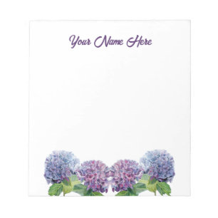 Bloc-note Cahier de notes Hydrangeas Saphir Bleu