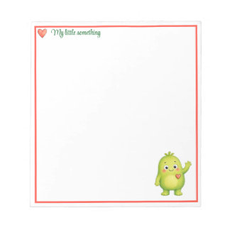 Bloc-note Cahier de notes joli monstre à l'aquarelle avec cœ
