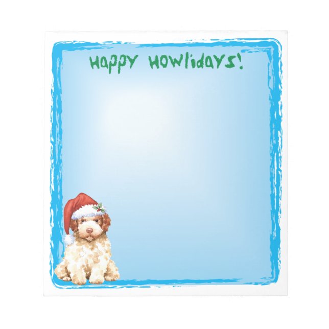 Bloc-note Cahier de notes Joyeux Howlidays Lagotto Romagnolo (Devant)