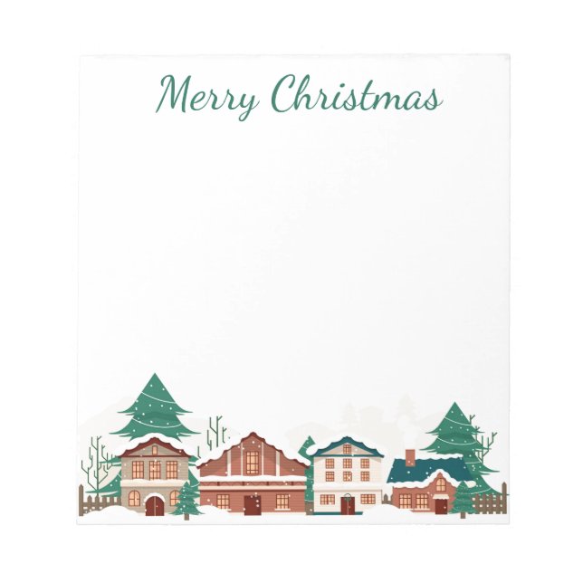 Bloc-note Cahier de notes Maisons de ville de Noël Hiver aqu (Devant)