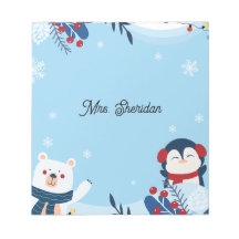Cahier de notes pour enseignant ourson de Noël mig
