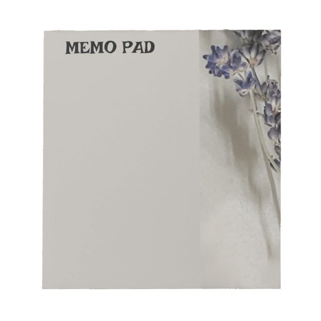 Bloc-note Cahier de notes Tiges de lavande avec reflets gris (Devant)