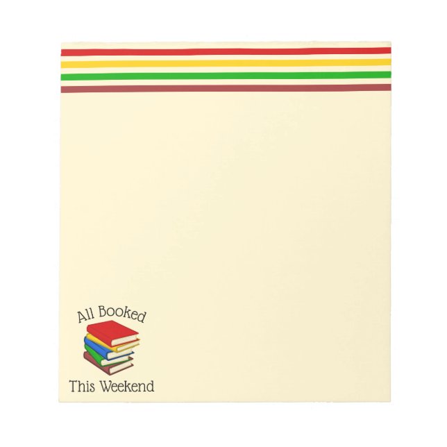 Bloc-note Cahier de week-end pour les amoureux de livres (Devant)