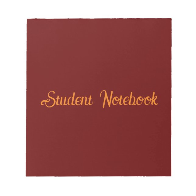 Bloc-note Cahier d'élève à fond rouge foncé 40 pages (Devant)
