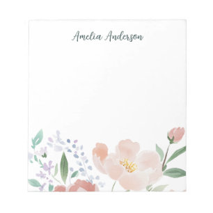Bloc-note Cahier Fleurs Romantiques Professeure Jolie