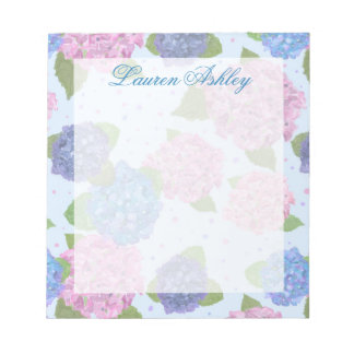 Bloc-note Cahier Hydrangeas Aquarelle (Bleus & Roses)