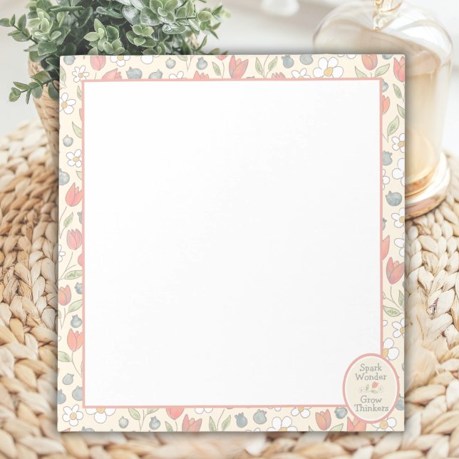 Bloc-note Cahier Inspirant pour Enseignants Fleurs pour la R (Inspirational Floral Notepad for Teachers)