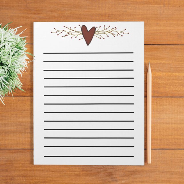 Bloc-note Cahier ligné avec baies de cœur et de pip foncées (Créateur téléchargé)