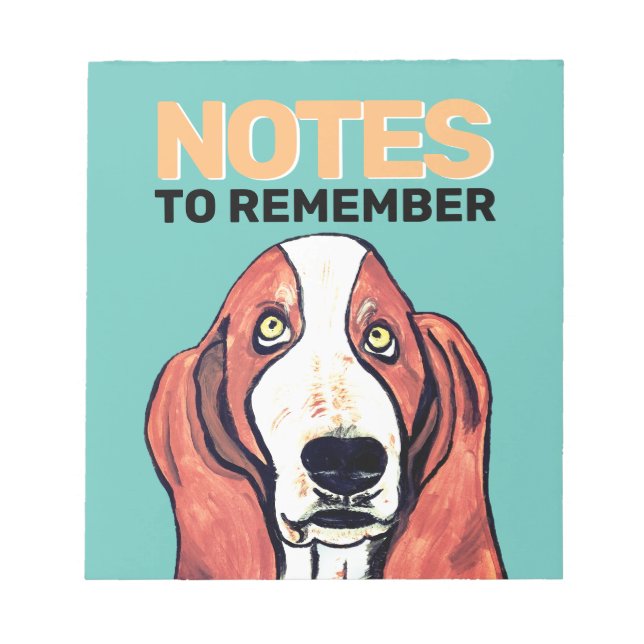 Bloc-note Cahier Mignon Basset Hound (Devant)