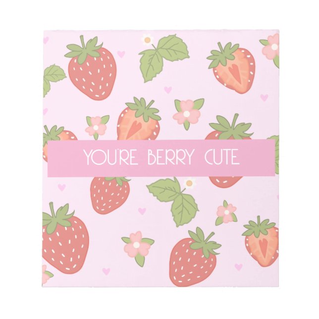 Bloc-note Cahier Rose Fraise Mignon (Devant)