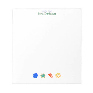 Bloc-note Cahier Simple et Coloré pour Enseignant de Materne