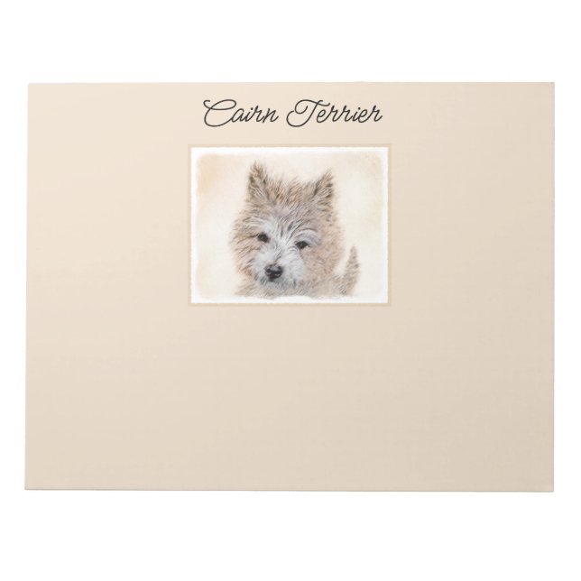 Bloc-note Cairn Terrier Peinture Chiot - Art Chien original (Devant)