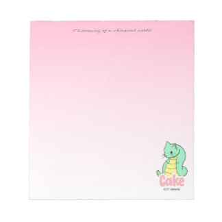 Bloc-note Cake (Cat + Snake) Pink Notepad