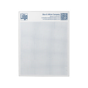 Bloc-note Calcpad de graphique en grille bleue avec logo QR-