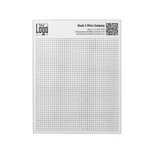 Bloc-note Calcpad de grille noire à code QR de logo de base