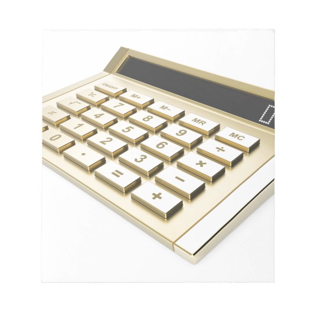 Bloc-note Calculatrice d'or (Devant)