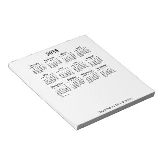 Bloc-note Calendrier blanc 2035 par Janz Notepad